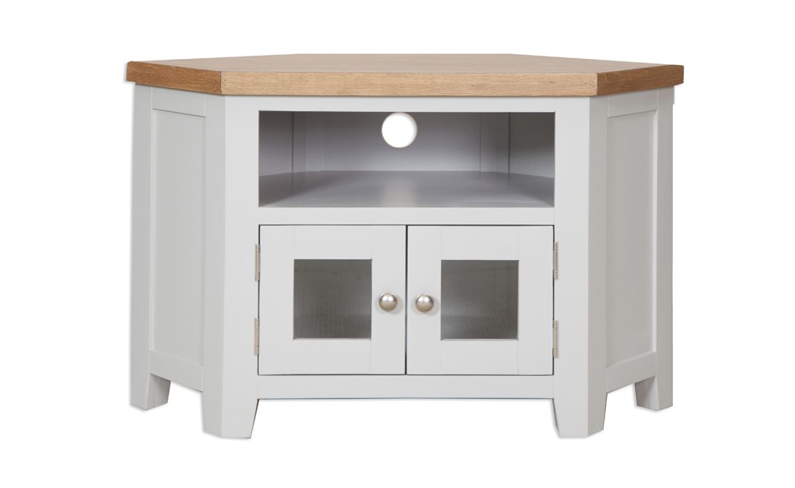 Henley Grey Painted Glazed Corner TV Cabinet