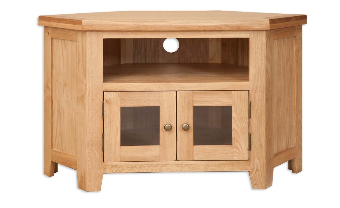 Windsor Natural Oak Corner Glazed TV Cabinet