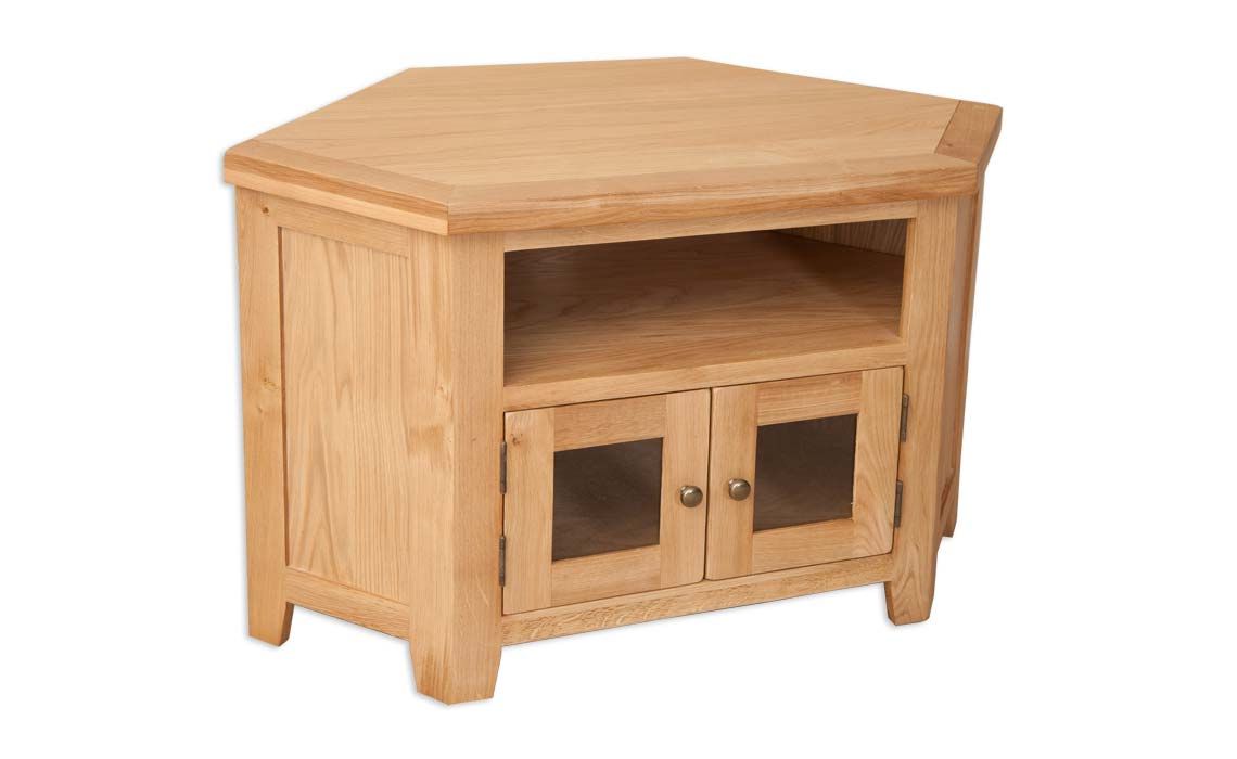 Windsor Natural Oak Corner Glazed TV Cabinet