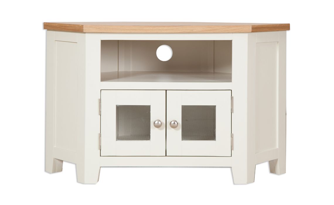Chelsworth Ivory Painted Corner Glazed TV Cabinet