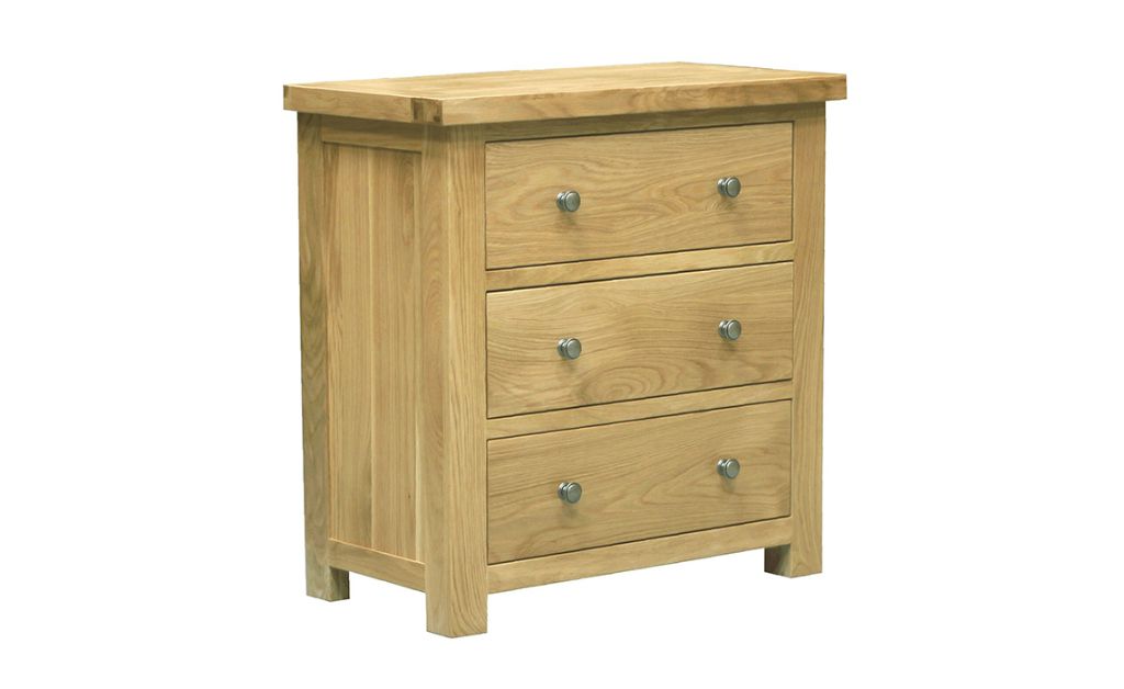 Suffolk Solid Oak 3 Drawers Wide Wellington