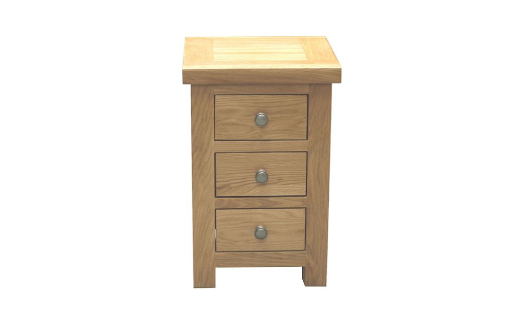 Suffolk Solid Oak 3 Drawer Mini Bedside