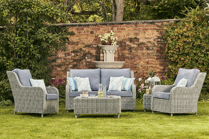 Santorini Mixed Grey Lounging Sofa