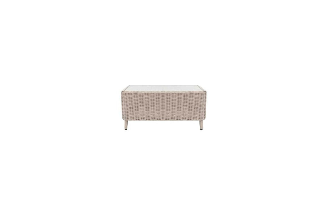 Santorini Coffee Table Vintage Lace Effect With Glass Table Top