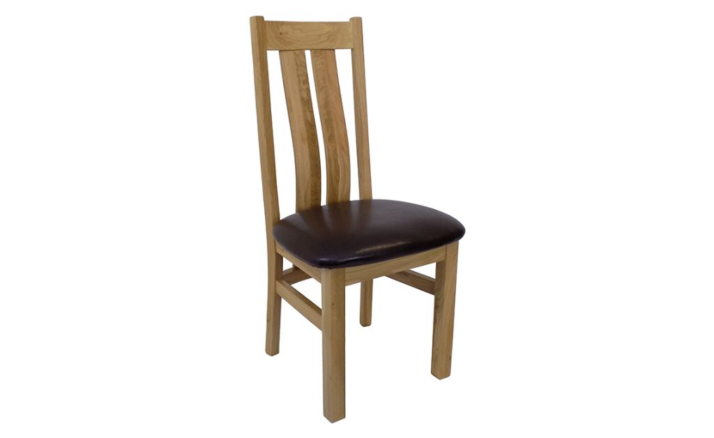 York Solid Oak Bergen Twin Slat Dining Chair