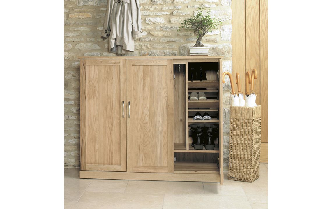 Pacific Oak Extra Large Shoe Cupboard