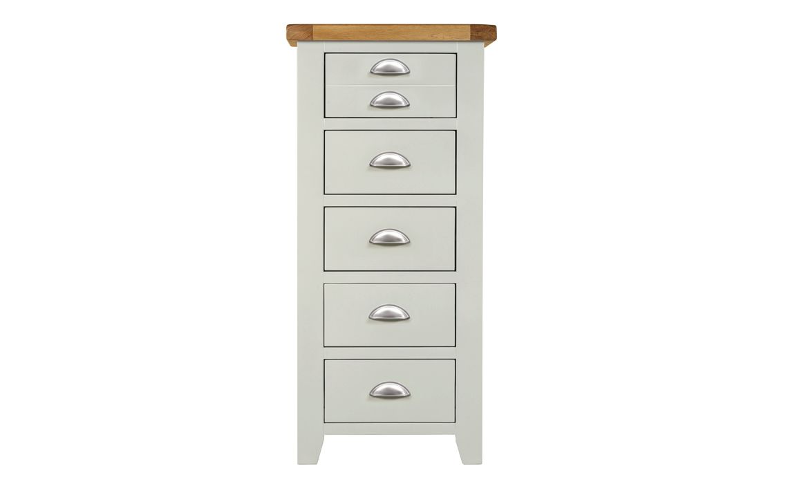 Eden Grey Painted Tall Chest 5 Drawers