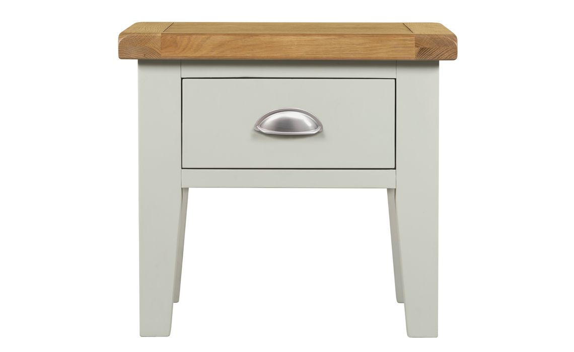 Eden Grey Painted Lamp Table With Drawer, Painted hardwood base with a
