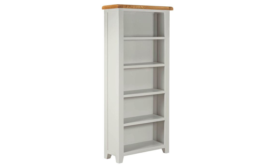 Eden Grey Painted Large Open Bookcase, Painted hardwood base with a wax