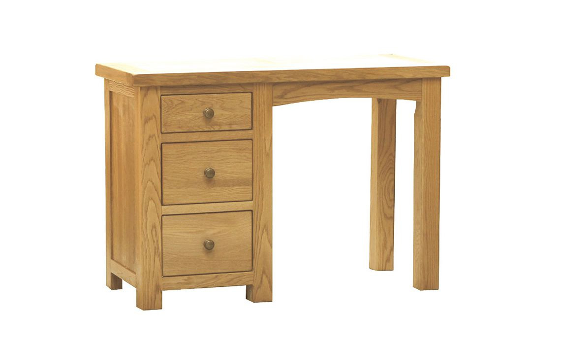 Norfolk Rustic Solid Oak 3 Drawer Dressing Table