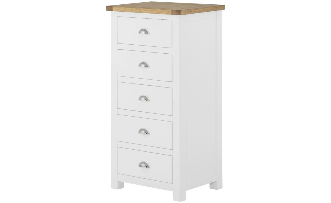 Pembroke White Painted 5 Drawer Wellington Chest