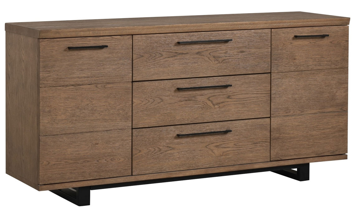 Boston Oak 2 Door 3 Drawer Sideboard