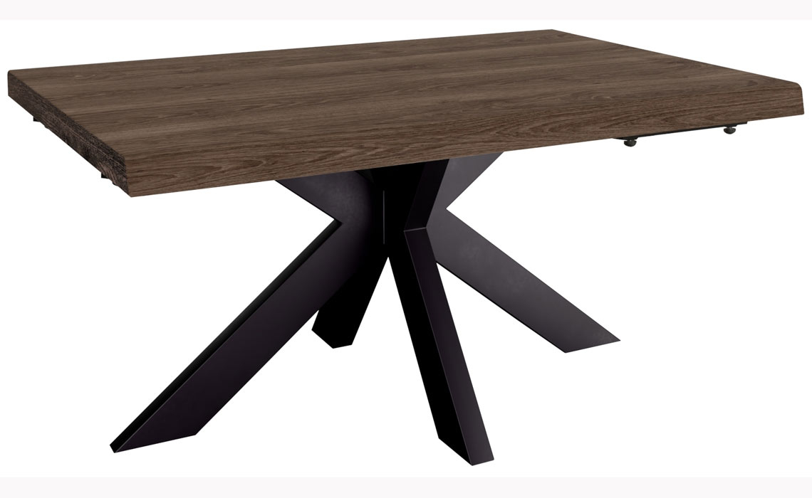 Boston Oak 140cm Dining Table With Metal Star Base