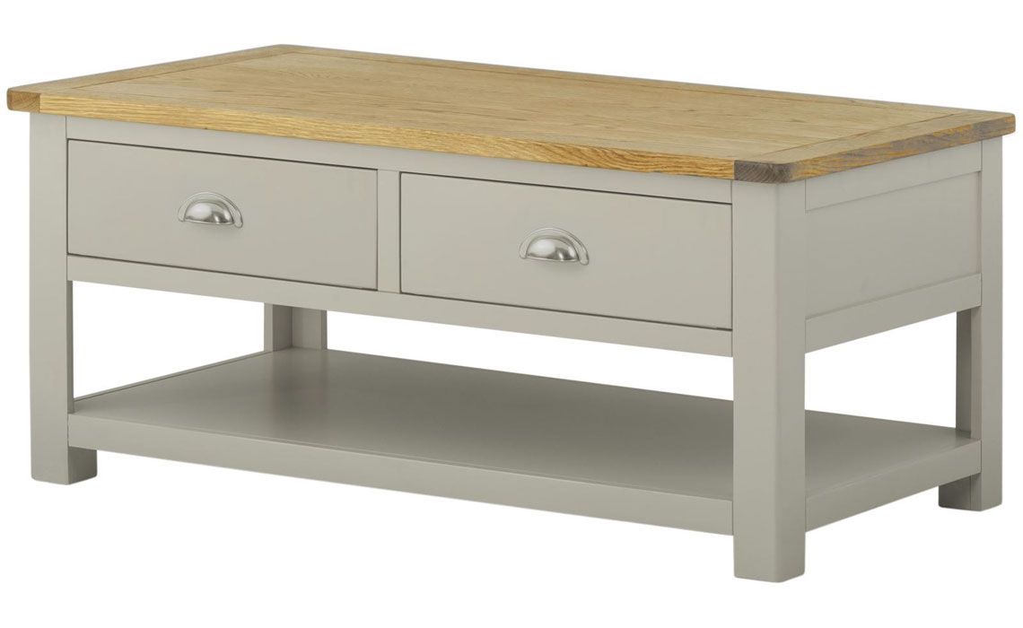 Pembroke Stone Painted Coffee Table With Drawers 