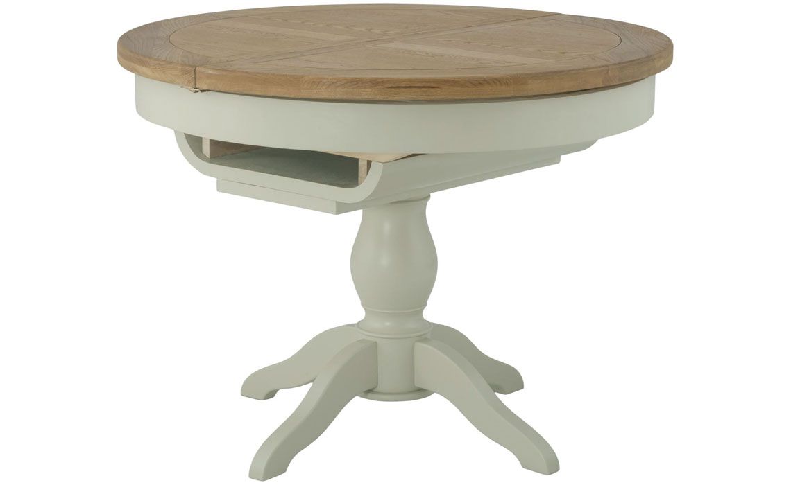 Pembroke Stone Painted Round Butterfly Extending Dining Table 