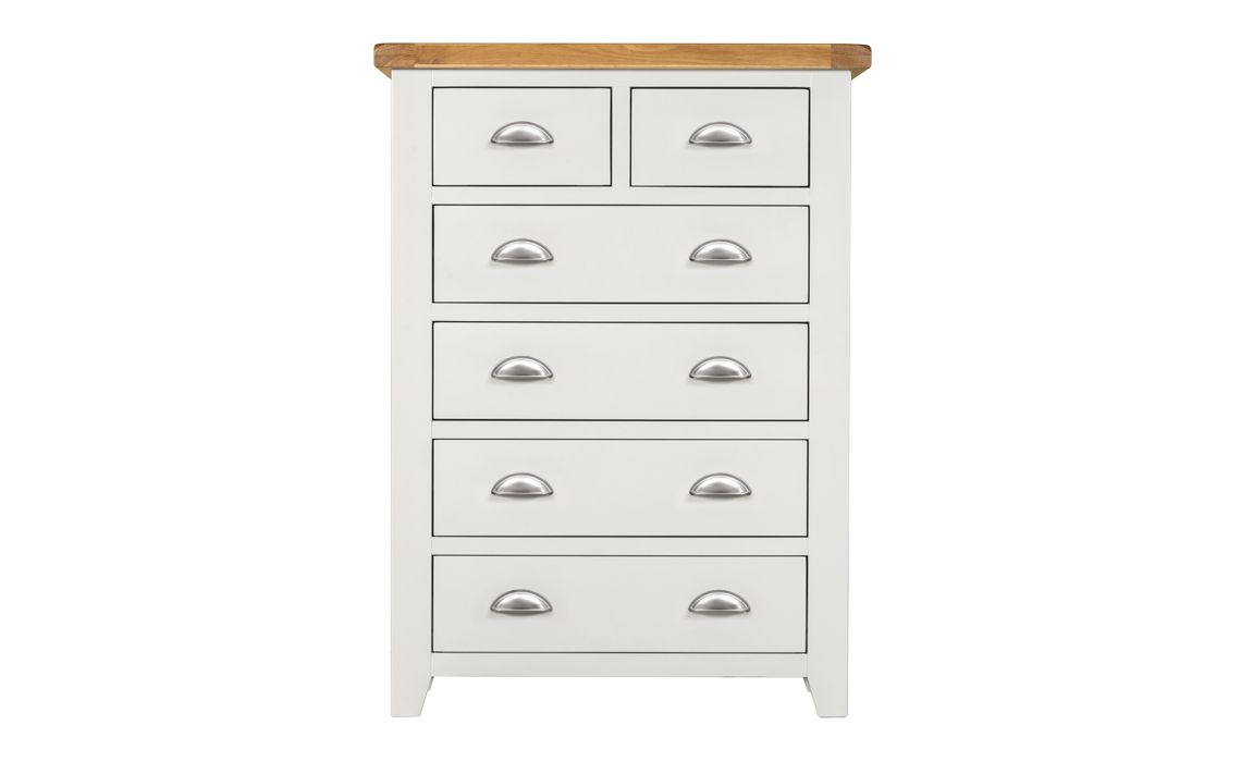 Eden White Painted 2 Over 4 Chest Of Drawers Painted Hardboard