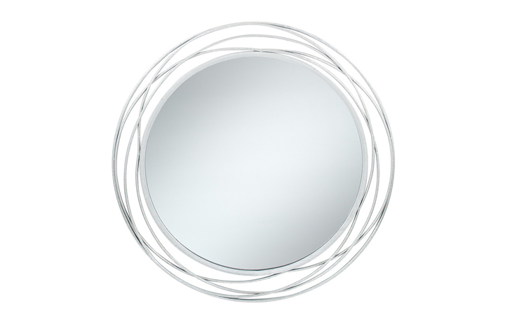 Antique Silver Metal Round Wall Mirror