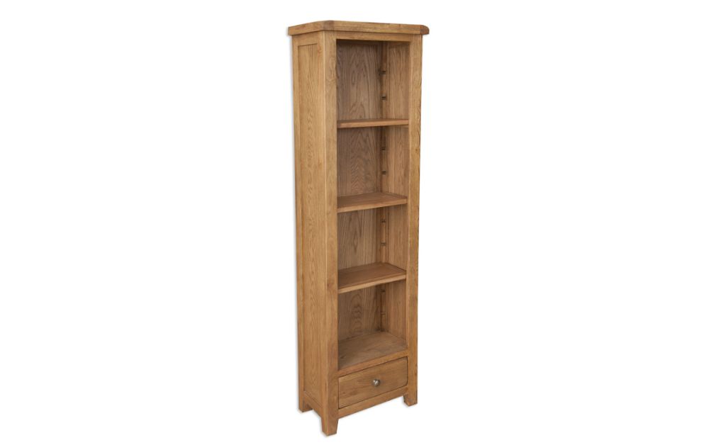 Windsor Rustic Oak Slim Bookcase