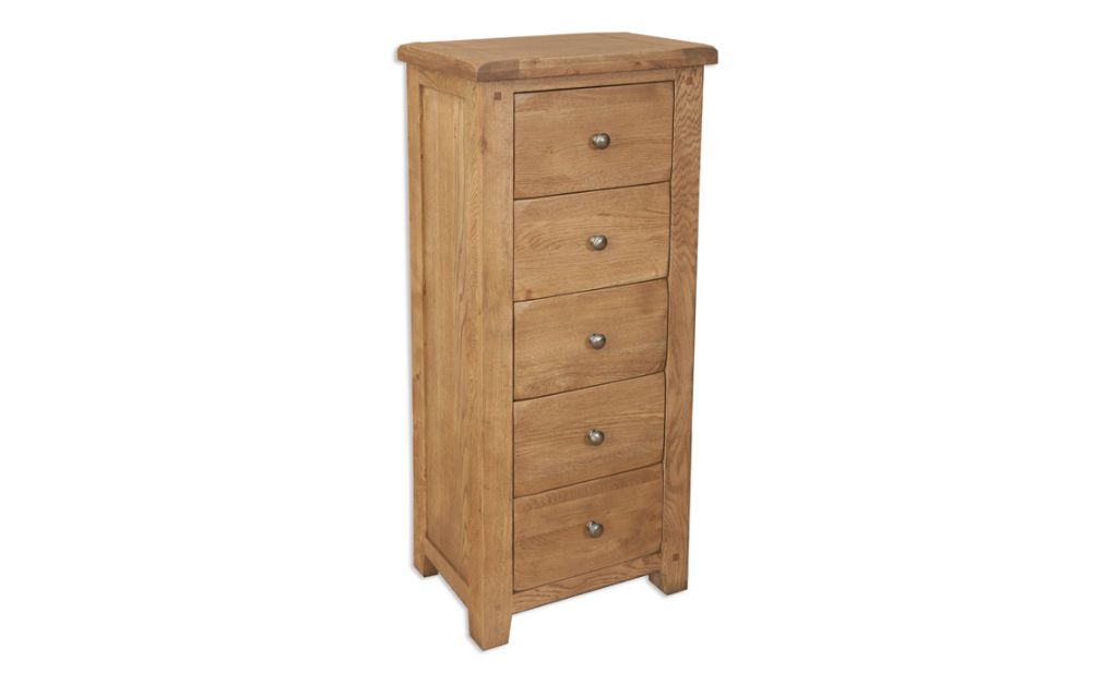 Windsor Rustic Oak 5 Drawer Tall Chest