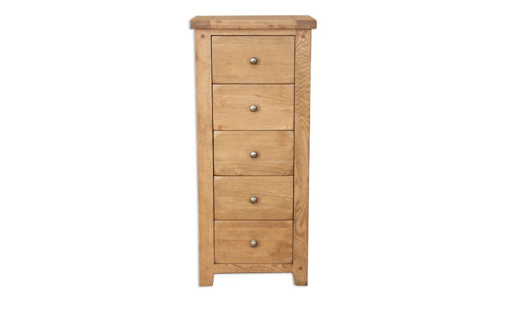 Windsor Rustic Oak 5 Drawer Tall Chest