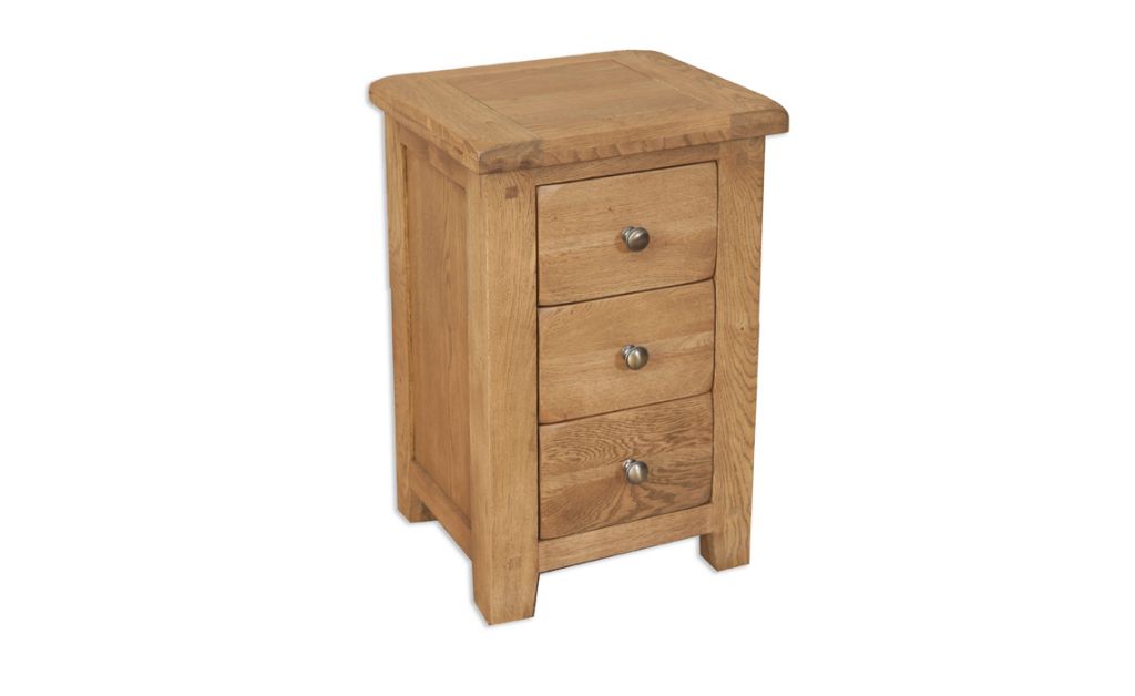 Windsor Rustic Oak 3 Drawer Bedside Cabinet