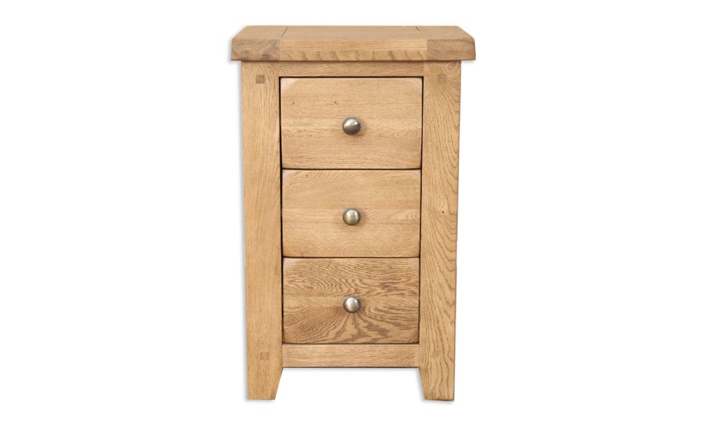 Windsor Rustic Oak 3 Drawer Bedside Cabinet