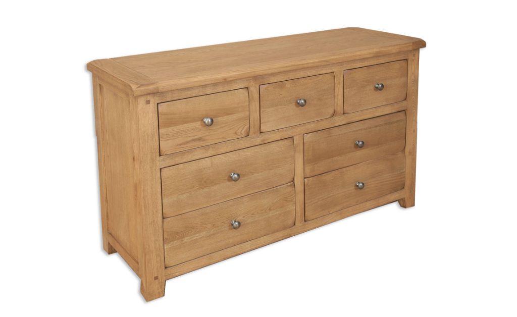 Windsor Rustic Oak 7 Drawer Wide Chest