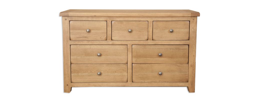 Windsor Rustic Oak 7 Drawer Wide Chest