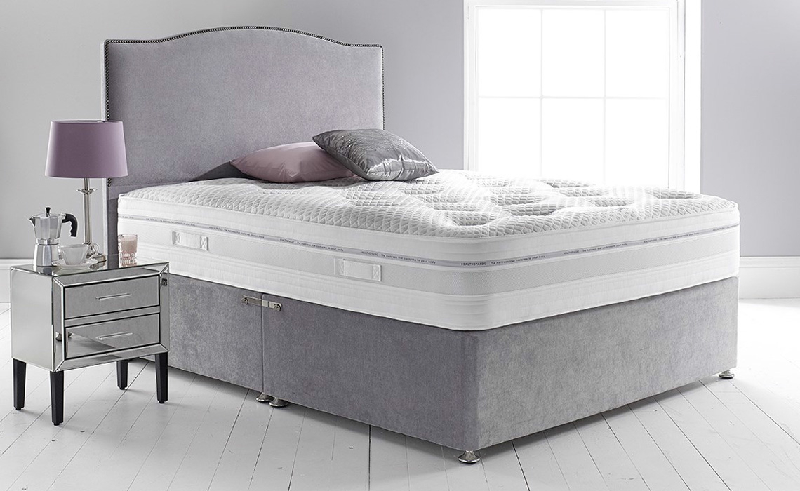 4ft6 Double Quantum 2000 Mattress With 2 Drawer Divan & Standard Headboard 