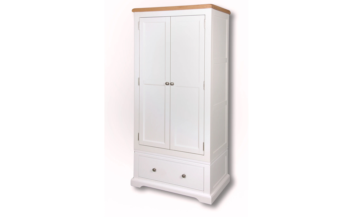 Suffolk Painted 2 Door 1 Drawer Small Double Wardrobe