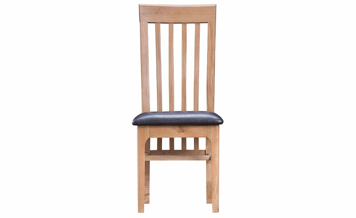 Odense Oak Slat Back Chair With PU Pad