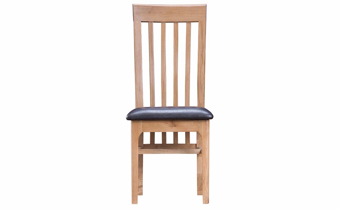 Odense Oak Slat Back Chair With PU Pad