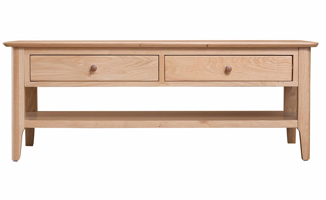 Odense Oak Large Coffee Table With Drawers