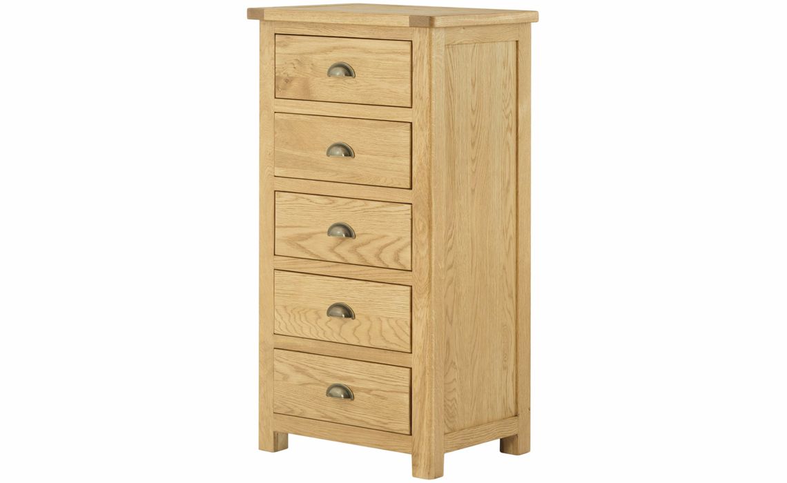 Pembroke Oak 5 Drawer Wellington Chest