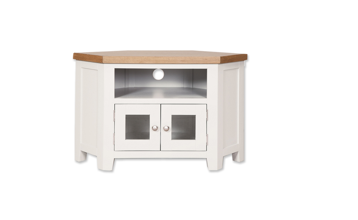 Henley White Painted Glazed TV Cabinet 