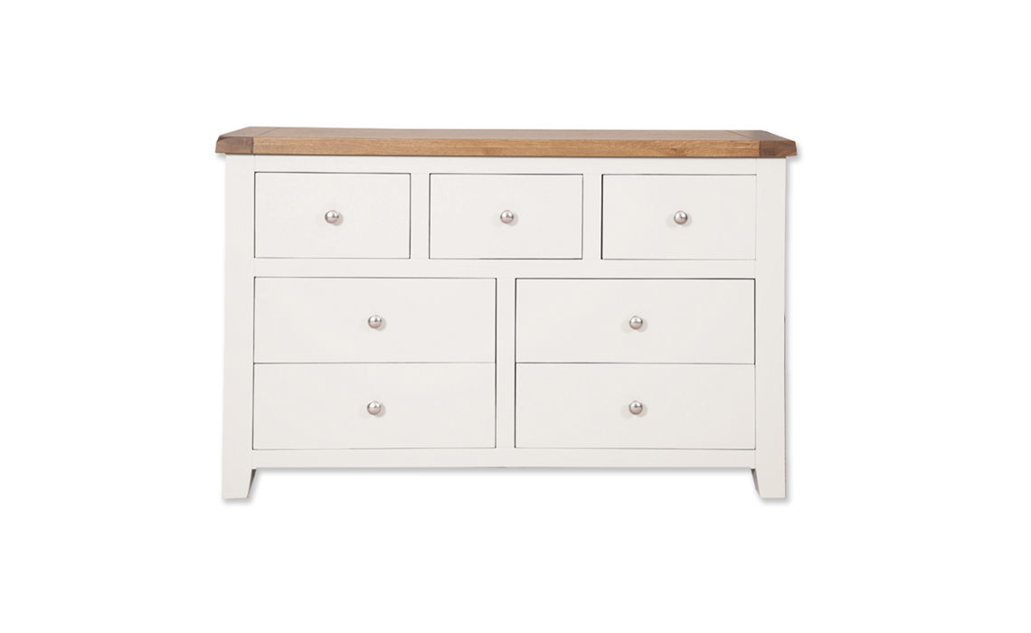 Henley White Painted 7 Drawer Wide Chest