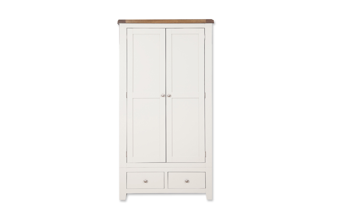 Henley White Painted 2 Door 2 Drawer Wardrobe