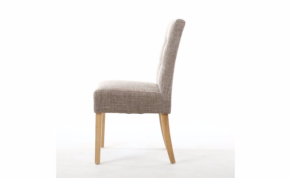 Kansas Oatmeal Tweed Dining Chair With Oak Legs