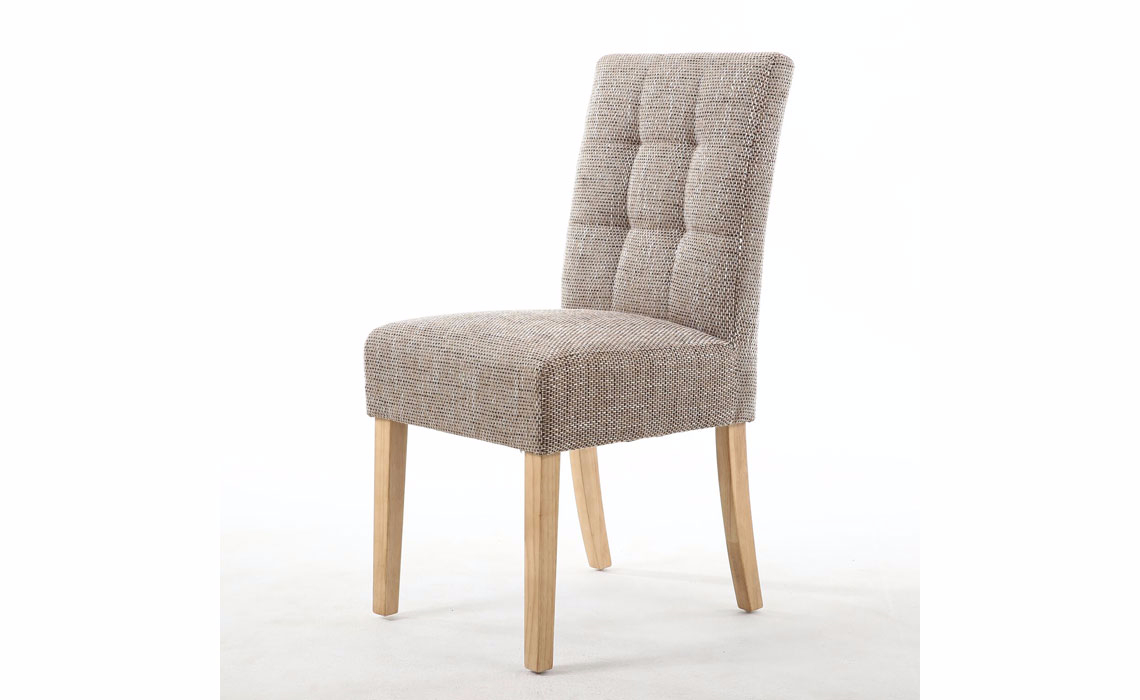 Kansas Oatmeal Tweed Dining Chair With Oak Legs