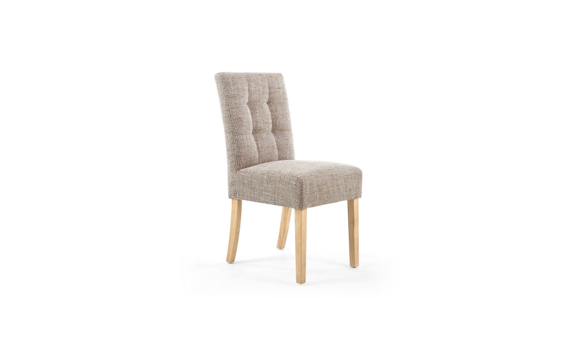 Kansas Oatmeal Tweed Dining Chair With Oak Legs