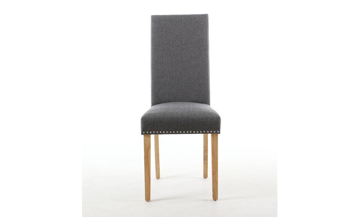 Diamond Steel Grey With Stud Dining Chair