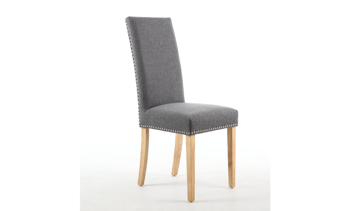 Diamond Steel Grey With Stud Dining Chair