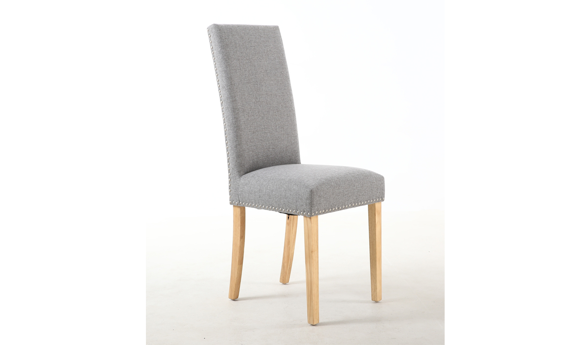 Diamond Silver Grey With Stud Dining Chair