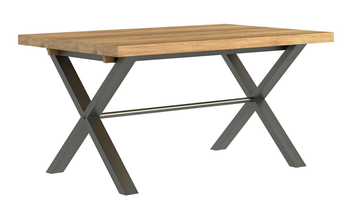 Native Oak Small Dining Table Solid Oak Metal Legs Beds