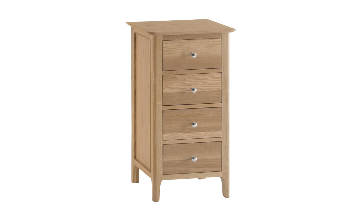 Odense Oak 4 Drawer Narrow Chest