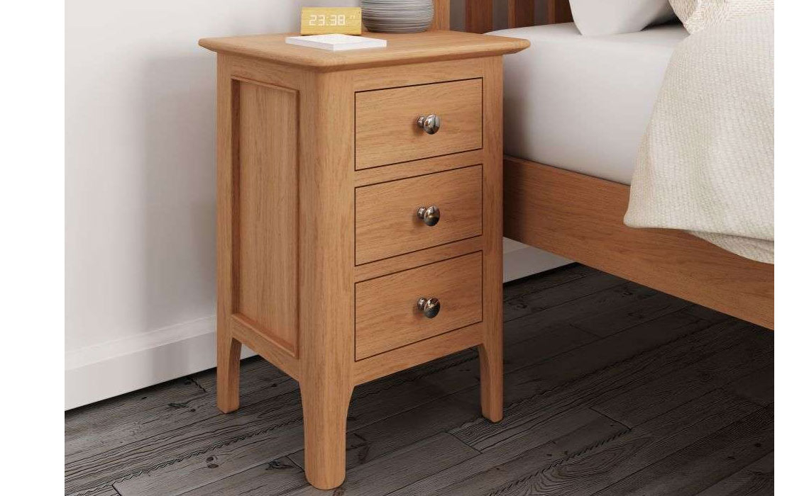 Odense Oak Small 3 Drawer Bedside