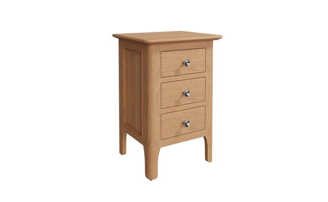 Odense Oak Small 3 Drawer Bedside