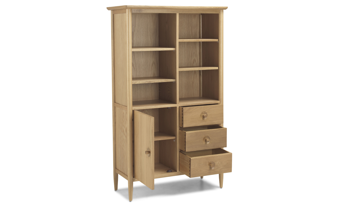 Nordic Solid Oak Display Cabinet