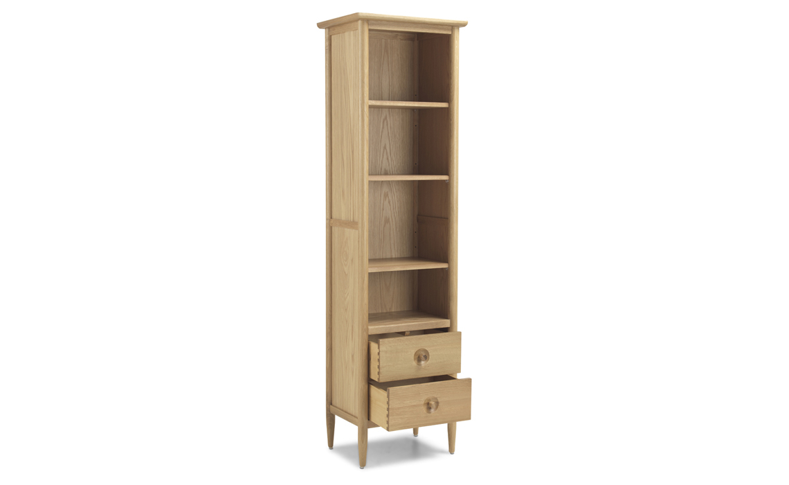 Nordic Solid Oak Slim Bookcase