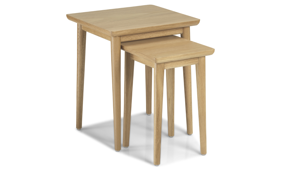 Nordic Solid Oak Nest Of 2 Tables